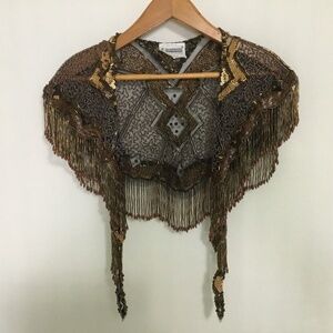 Vintage Sharmark Las Vegas Beaded Shawl